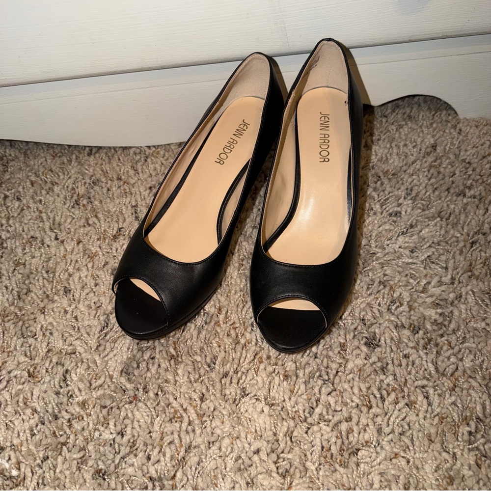Women’s black peep toe heels